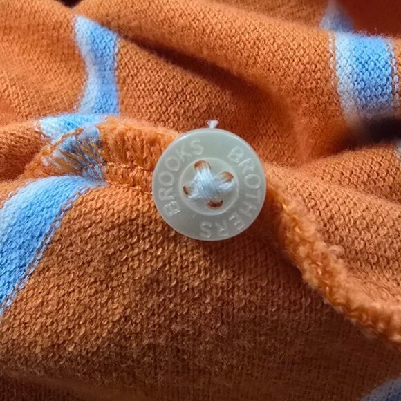 Brooks Brothers 346 Orange Striped Original Fit Polo Shirt Sz L - Picture 9 of 10